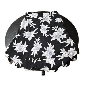 VTG Lauren Ralph Lauren Silk Floral Midi Skirt Size 12 Lined Ruffled Hem Office